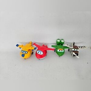 Super Wings Lot Of 4 MIRA 2” Transforming Green Planes Figure Auldey Donnie Jett